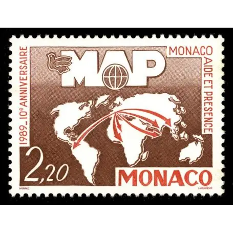 Fait Main Timbre de collection de Monaco N° 1704 neuf sans charnière