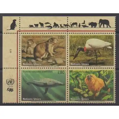 Offre Spéciale Nations Unies (ONU - Genève) - 1994 - No 265/268 - Espèces menacées - WWF