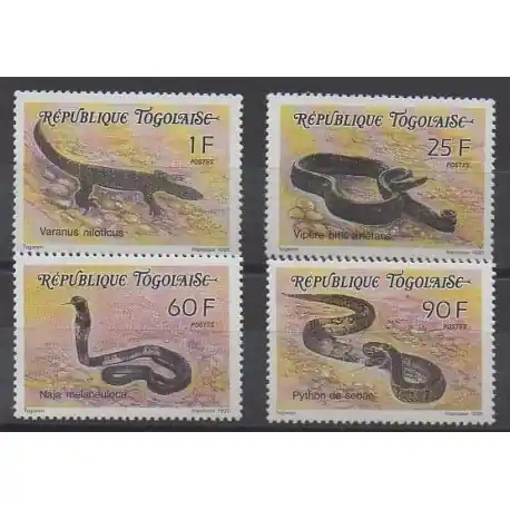 Togo - 1990 - No 1293/1296 - Reptiles Édition Limitée
