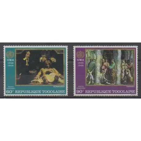 Bon Marché Togo - 1968 - No PA95/PA96 - Santé ou Croix-Rouge - Peinture