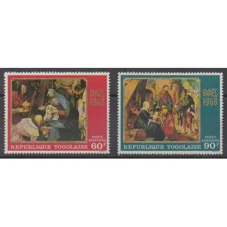 Livraison Gratuite Togo - 1968 - No PA102/PA103 - Noël - Peinture