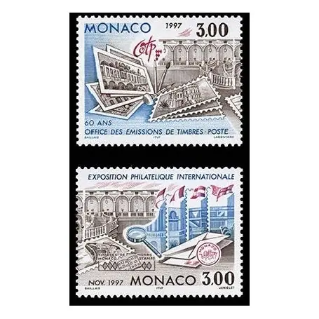 Timbre de collection de Monaco N° 2082/83 neuf sans charnière Fait Main