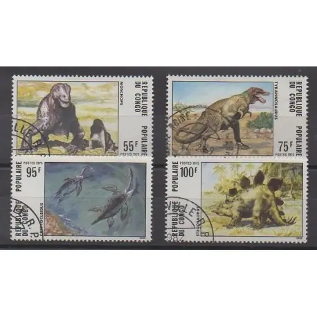 Nouveauté Congo (République du) - 1975 - No 401/404 - Animaux préhistoriques - Oblitérés