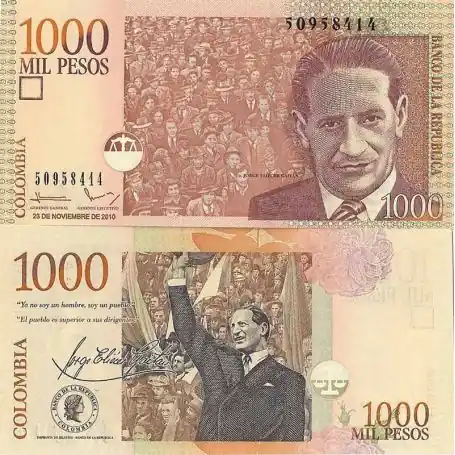Livraison Gratuite Billet de banque Colombie Pk N° 456 - 1000 Pesos