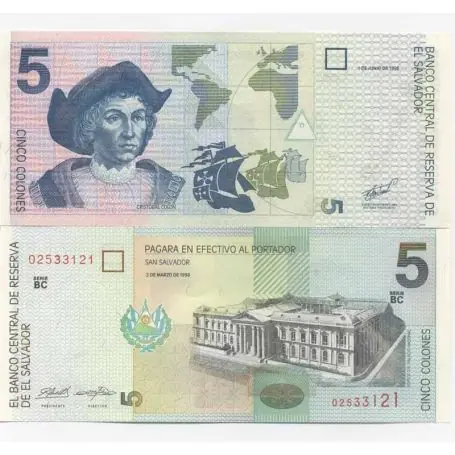 Billet de collection Salvador Pk N° 147 - 5 Colones Meilleur Choix
