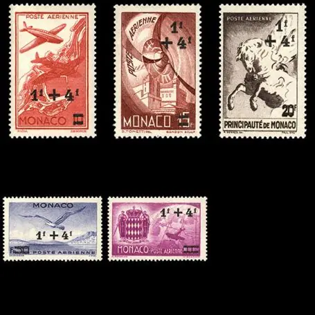 Tendance Timbre de collection de Monaco PA N° 8/12 neuf sans charnière