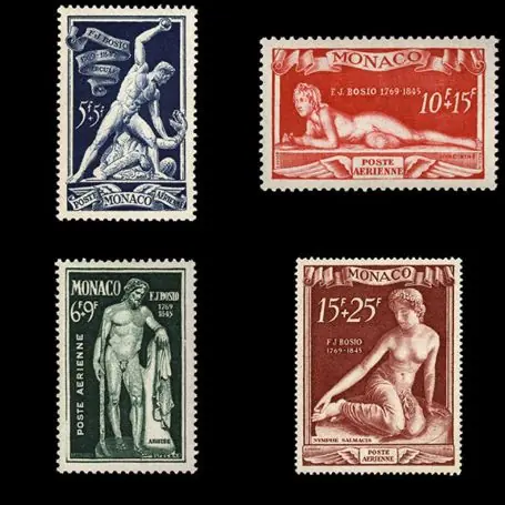 Timbre de collection de Monaco PA N° 28/31 neuf sans charnière Prix Promo