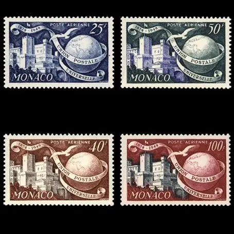 Timbre de collection de Monaco PA N° 45/48 neuf sans charnière Dernier Modèle
