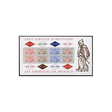 Timbre de collection de Monaco BF N° 75 neuf sans charnière Haute Qualité