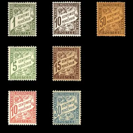 Timbre de collection de Monaco Taxe N° 1/7 neuf sans charnière Nouveauté