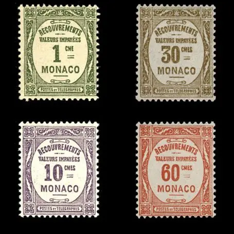 Pas Cher Timbre de collection de Monaco Taxe N° 13/16 neuf sans charnière