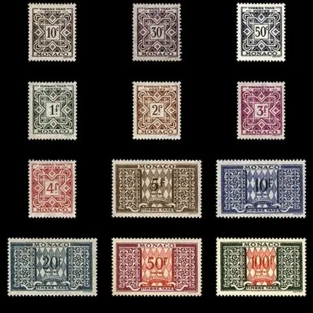 Acheter En Ligne Timbre de collection de Monaco Taxe N° 29/39 neuf sans charnière