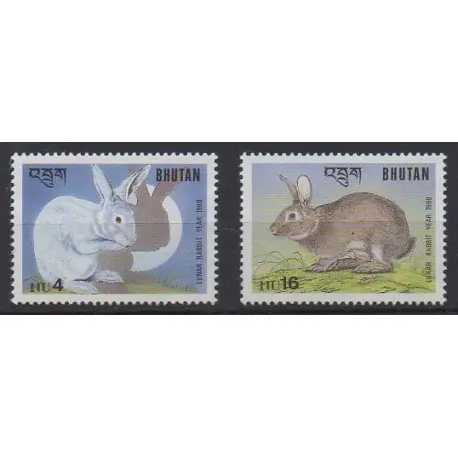 Original Bhoutan - 1999 - No 1285/1286 - Mammifères