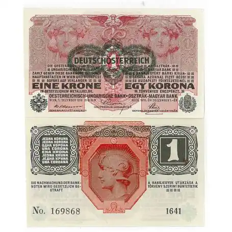 Livraison Mondiale Billets collection Autriche Pk N° 49 - 1 Kronen