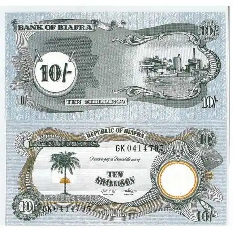 Billet de banque Biafra Pk N° 4 - 10 Shilling Nouvel Arrivage
