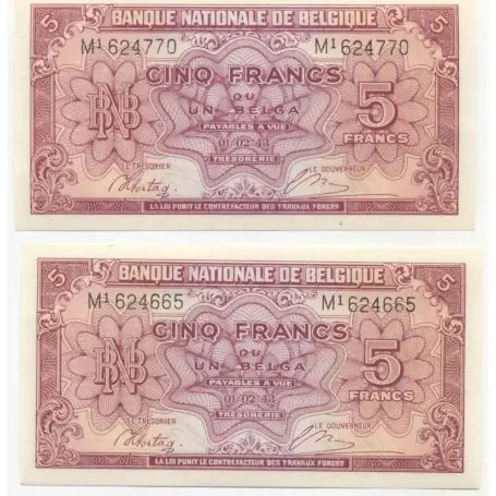 Billet Belgique collection - Pk N° 121 - Billet de 5 Francs Acheter Direct