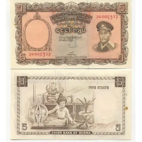 Commander Vite Billet de banque Myanmar Pk N° 47 - 5 Kyats