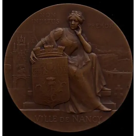 Médaille : Ville de Nancy - Blason - Eglise - Croix de Lorraine - SUP Fait Main