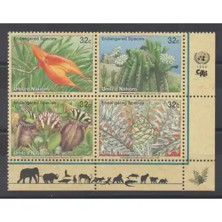 Nations Unies (ONU - New-York) - 1996 - No 695/698 - Flore - Environnement Offre Spéciale