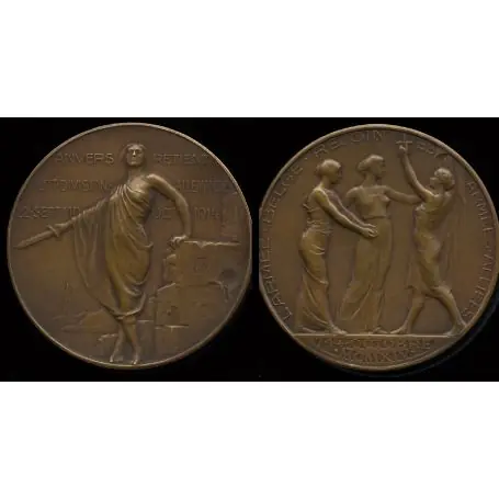 Médaille bronze : Armée - La Begique, Anvers - 1914 Édition Limitée