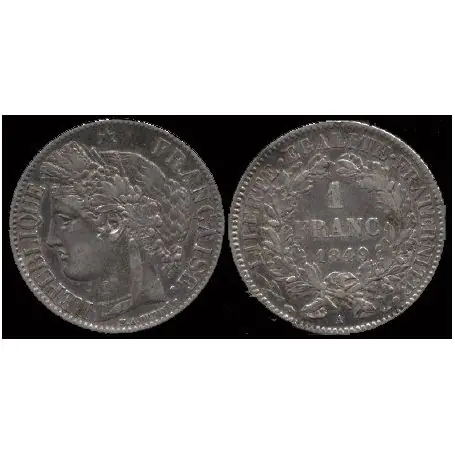 Expédié Aujourd’hui Piéce France : Il République Cérès - 1 Franc 1849 Paris