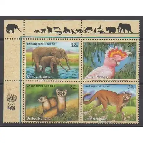 Bon Plan Nations Unies (ONU - New-York) - 1997 - No 720/723 - Espèces menacées - WWF
