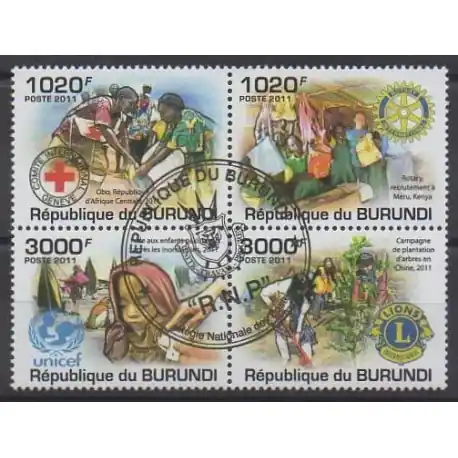 Burundi - 2011 - No 1289/1292 - Rotary ou Lions club - Oblitérés Marque