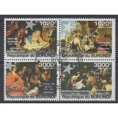 Livraison Mondiale Burundi - 2011 - No 1301/1304 - Peinture - Noël - Oblitérés