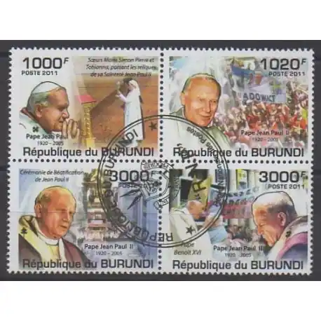 Burundi - 2011 - No 1317/1320 - Papauté - Oblitérés Meilleure Qualité