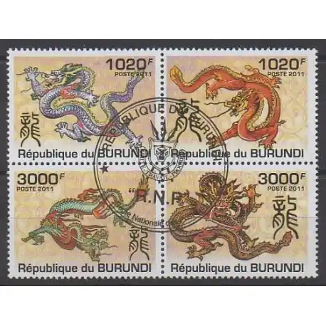 Burundi - 2011 - No 1277/1280 - Horoscope - Oblitérés Satisfait Ou Remboursé