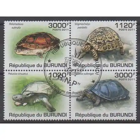 Paiement Sécurisé Burundi - 2011 - No 1249/1252 - Tortues - Oblitérés