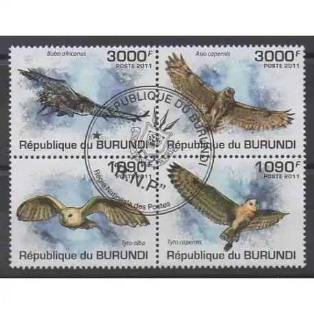 Burundi - 2011 - No 1221/1224 - Oiseaux - Oblitérés Vente Directe