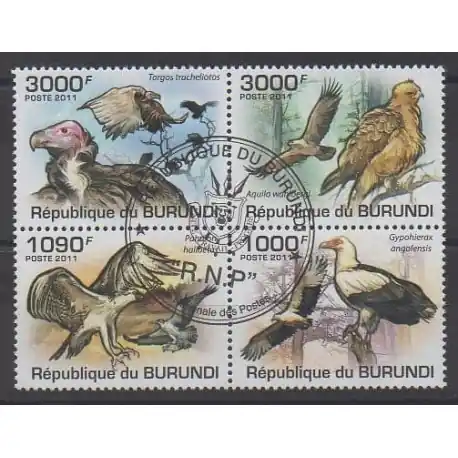 Prix Choc Burundi - 2011 - No 1193/1196 - Oiseaux - Oblitérés