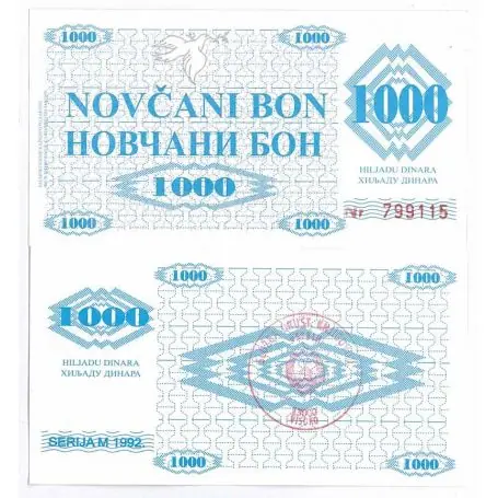 Billets banque Bosnie Pk N° 8 - 1000 Dinara Top Vente