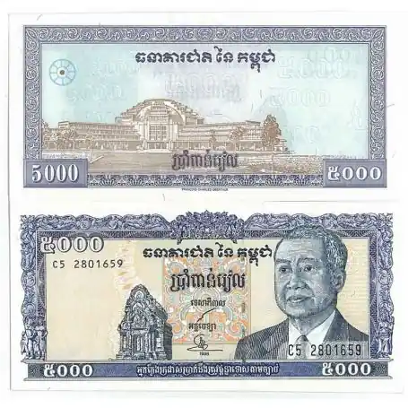 Seulement Aujourd’hui Billets de banque Cambodge Pk N° 46 - 5000 Riel