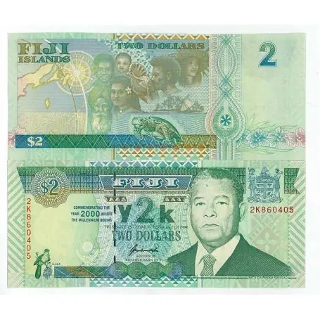 Fidji - Pk N° 102 - Billet de collection de 2 Dollar Retour Gratuit