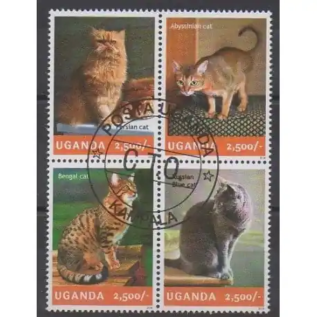 Prix Promo Ouganda - 2014 - No 2630/2633 - Chats - Oblitérés