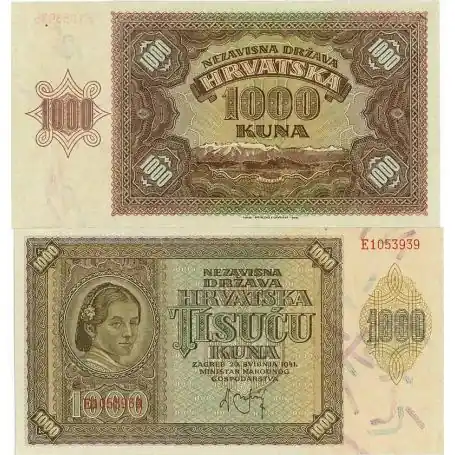 Achat Immédiat Billets de banque Croatie Pk N° 4 - 1000 Kuna