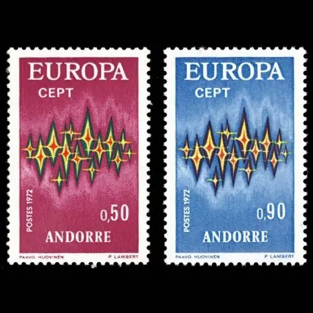 Offre Du Jour Europa 1972 Timbre Andorre N° 217 au N° 218 neuf sans charnière