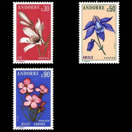 Livraison Mondiale Timbre Andorre N° 229 au N° 231 neuf sans charnière