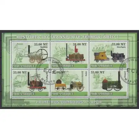 Mozambique - 2009 - No 2590/2595 - Chemins de fer - Oblitérés Réduction