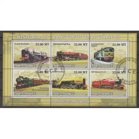 Mozambique - 2009 - No 2596/2601 - Chemins de fer - Oblitérés Livraison Mondiale