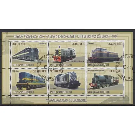 Mozambique - 2009 - No 2602/2607 - Chemins de fer - Oblitérés Quantité Limitée