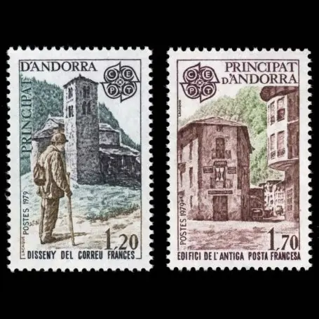Marque Europa 1979 Timbre Andorre N° 276 au N° 277 neuf sans charnière