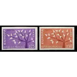 Meilleure Qualité Timbre de collection France - 1358 et 1359 Non Dentel