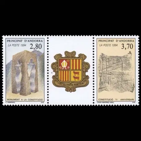 Certifié Timbre Andorre N° 443A neuf sans charnière