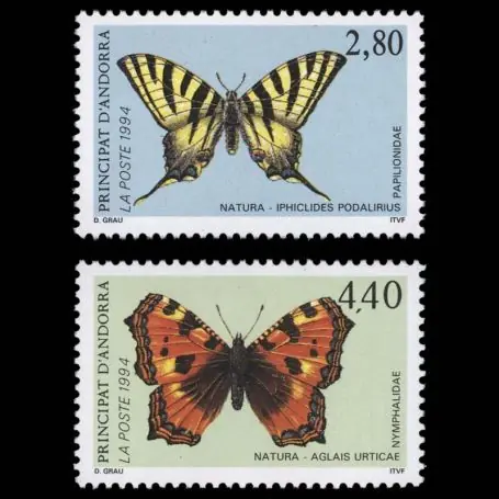 Original Timbre Andorre N° 451 au N° 452 neuf sans charnière