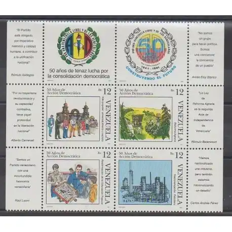 Venezuela - 1991 - No 1536/1539 - Histoire Vente Flash
