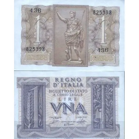 Italie - Pk N° 26 - Billet de banque de 1 Lire Original