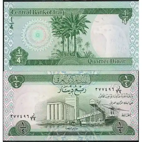 Irak - Pk N° 61 - Billet de banque de 1/4 Dinar Exclusif